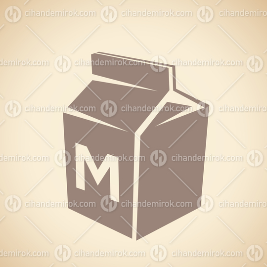 Brown Milk Icon isolated on a Beige Background Vector Illustration