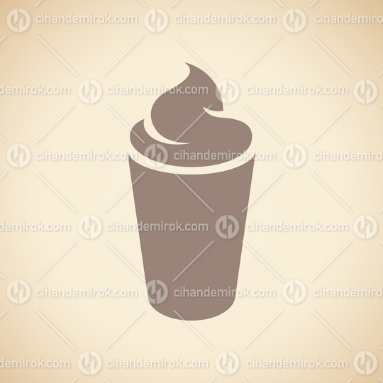 Brown Milkshake Icon isolated on a Beige Background