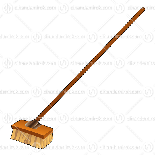 Brown Outdoor Sweeping Brush with Handle