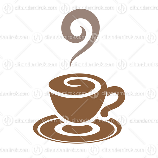 Brown Swirly Coffee Cup  Logo Icon - Bundle No: 118