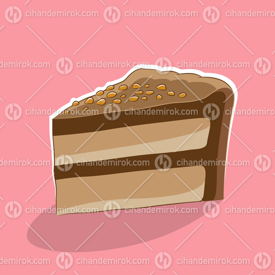 Cake Icon on a Pink Background Vector Illustration