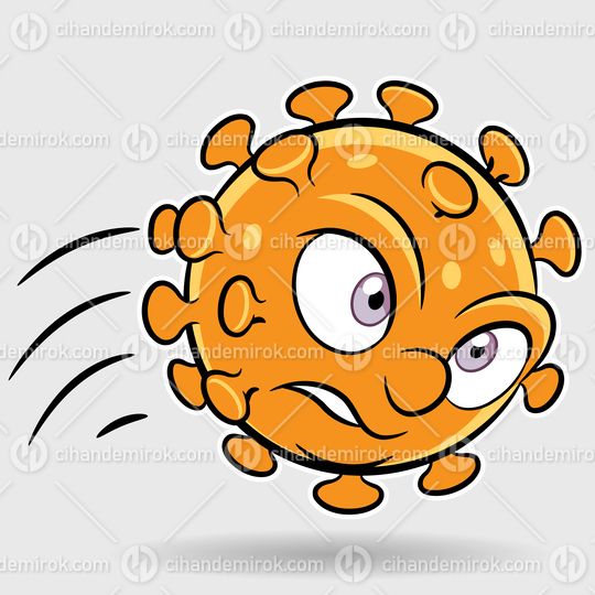 Cartoon Attacking Orange Coronavirus