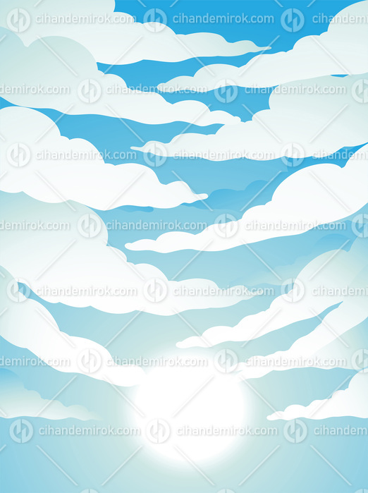 Cloudy Blue Sky with Bright Sun Light