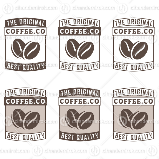 Coffee Beans Icons with Text