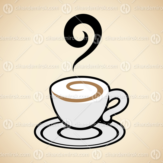 Coffee Cup Icon isolated on a Beige Background Vector Illustration