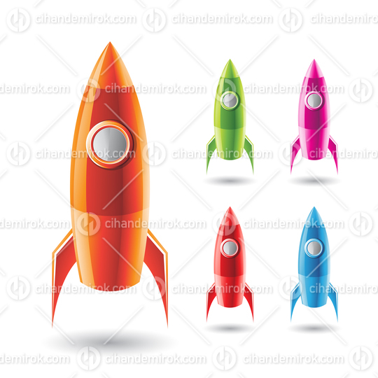 Colorful 3d Cartoon Rockets
