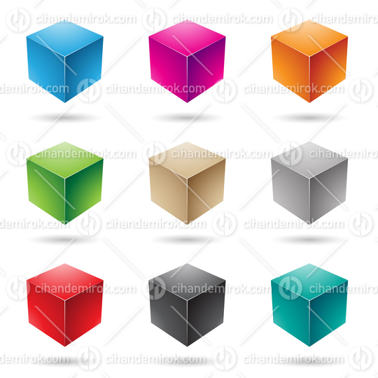 Colorful Bold Cubes Vector Illustration