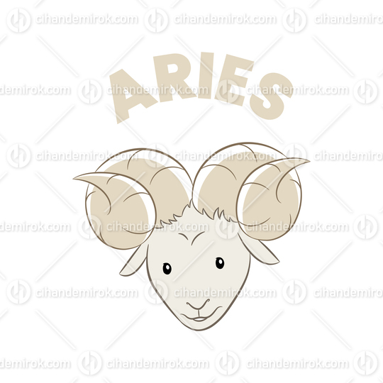 Colorful Cartoon of Aries Zodiac Sign