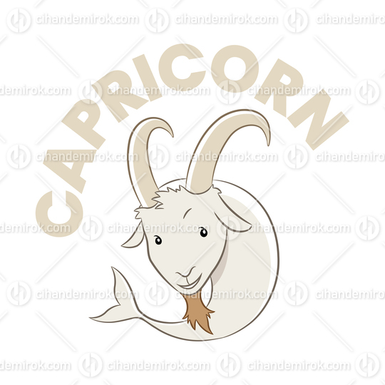 Colorful Cartoon of Capricorn Zodiac Sign