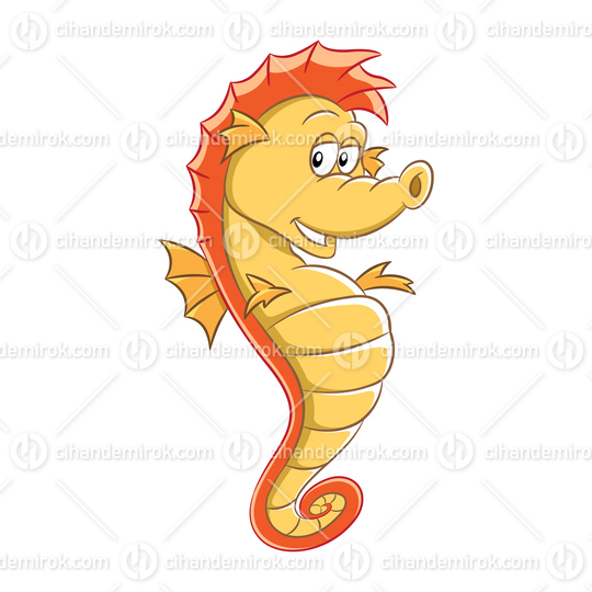 Colorful Cartoon Seahorse