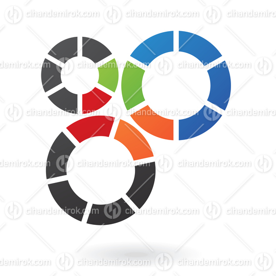 Colorful Cogs or Gears Strip Abstract Logo Icon