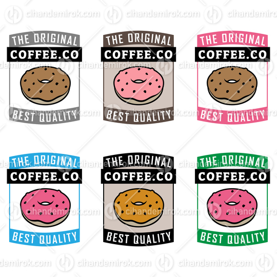 Colorful Doughnut Icon with Text - Set 2