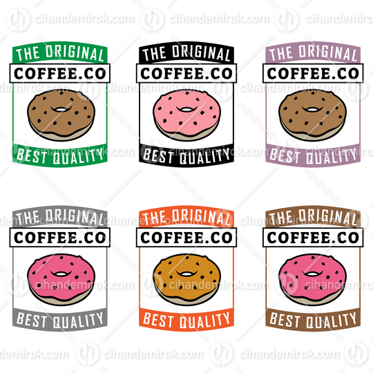 Colorful Doughnut Icon with Text - Set 3