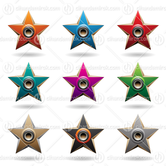 Colorful Embossed Stars with Round Loudspeaker Shapes