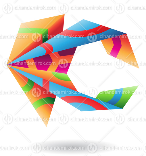 Colorful Folded Origami Abstract Paper Shape Logo Icon