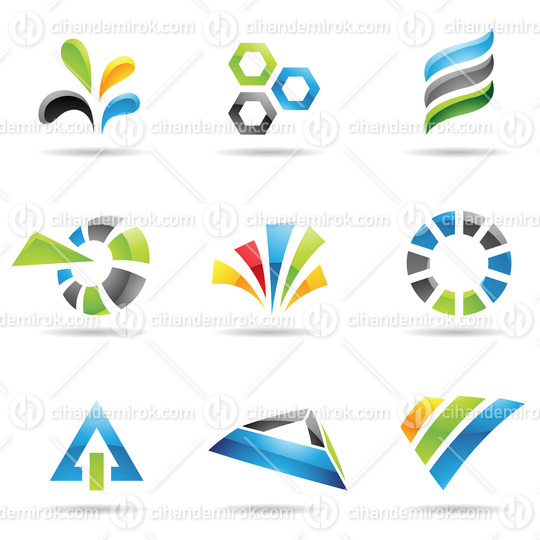 Colorful Glossy Abstract Logo Icons