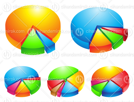 Colorful Glossy Pie Graphs