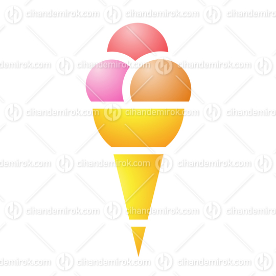 Colorful Ice Cream in a Cone