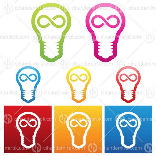 Colorful Infinity Bulbs Depicting Infinite Ideas