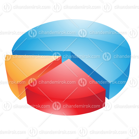 Colorful Pie Graph with 3d Slices