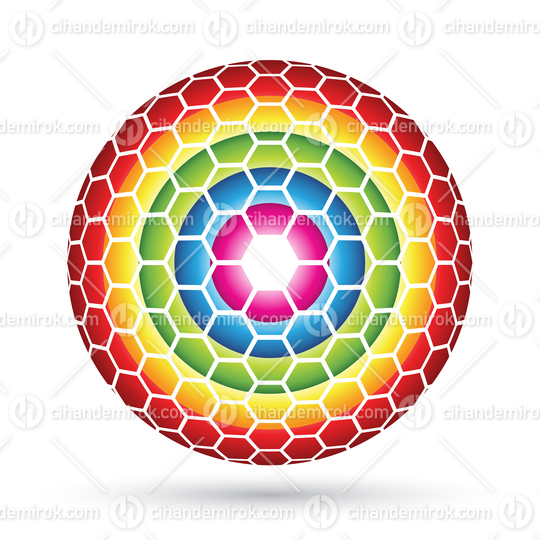 Colorful Rainbow Sphere made of Multiple Hexagons