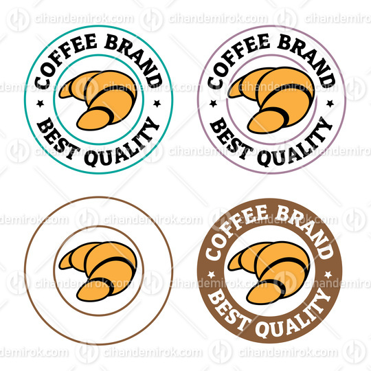 Colorful Round Croissant Icons with Text - Set 4