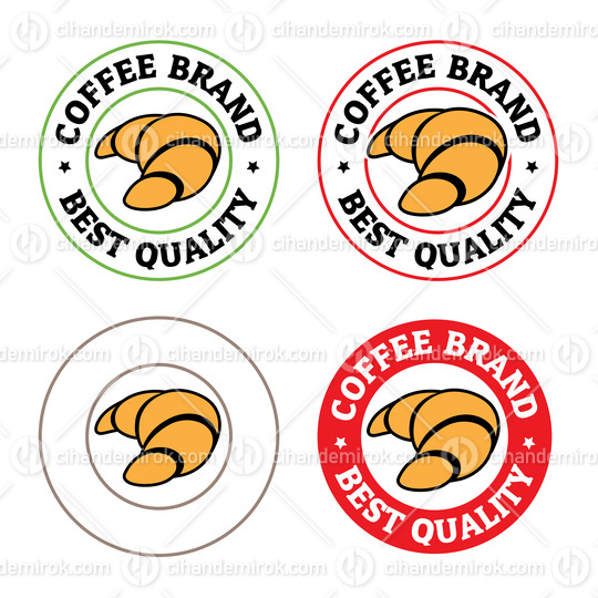 Colorful Round Croissant Icons with Text - Set 5