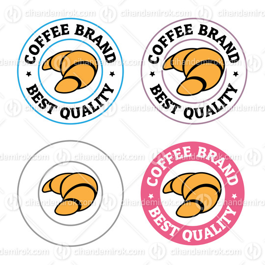 Colorful Round Croissant Icons with Text - Set 7