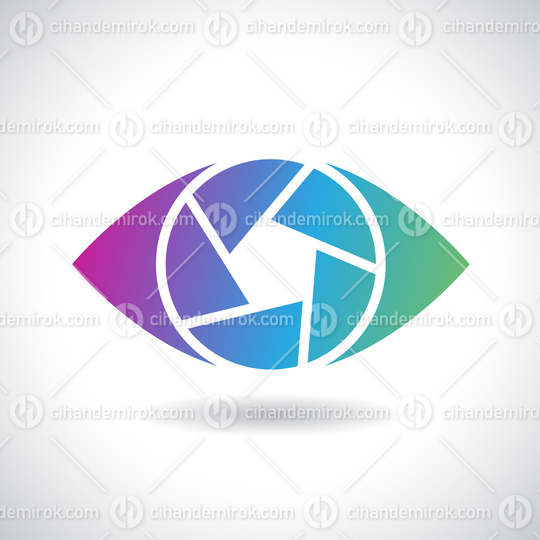 Colorful Shutter Eye Logo Icon with a Shadow