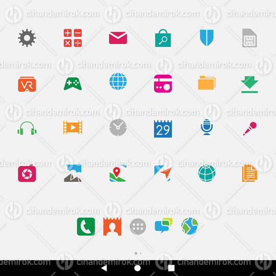 Colorful Smartphone App Icons with Simplistic Designs