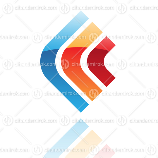 Colorful Striped Retro Abstract Logo Icon of a Round Corner