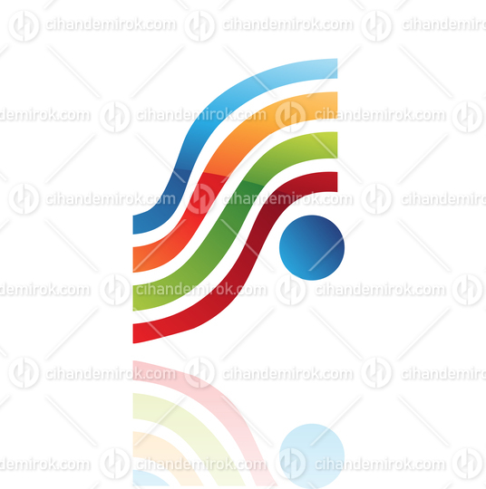 Colorful Striped Retro Abstract Logo Icon of Letter S