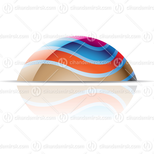 Colorful Wavy Glossy 3d Abstract Dome Icon