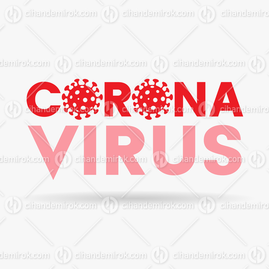 Coronavirus Upper Case Red Letters with Simplistic Icons