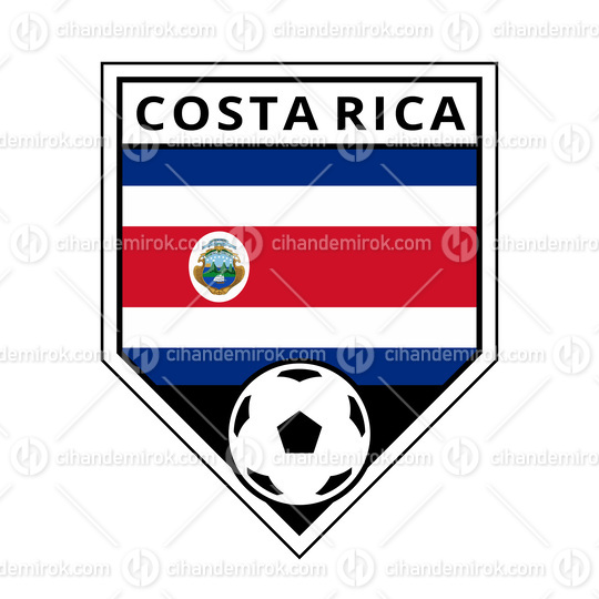 Costa Rica Angled Team Badge for Football Tournament