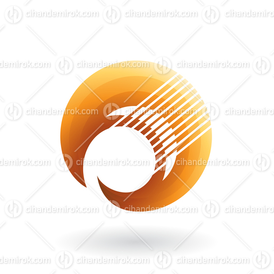 Crescent Shape with Shaded Orange Color and Thin Stripes