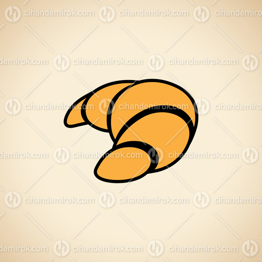 Croissant Icon isolated on a Beige Background Vector Illustration