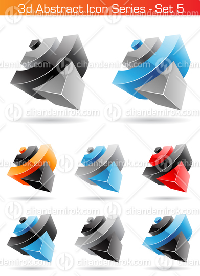 Cubical Metallic Glossy Shapes with Bow Like Slices