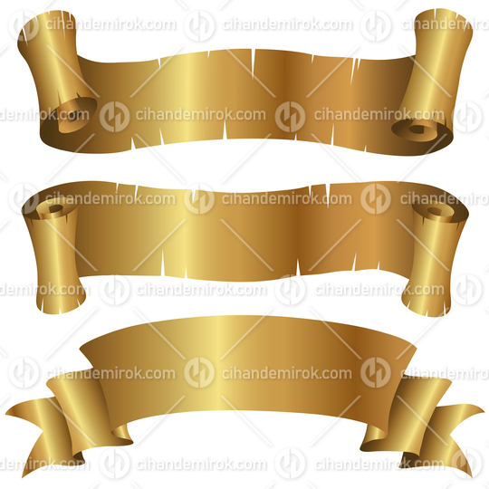 Curly Golden Banners Set