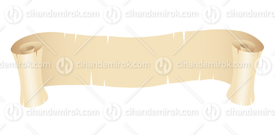 Curly Old Horizontal Beige Paper Banner