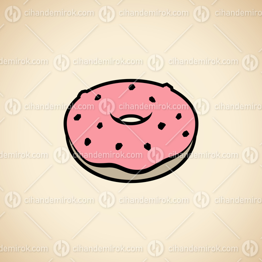 Doughnut Icon isolated on a Beige Background Vector Illustration