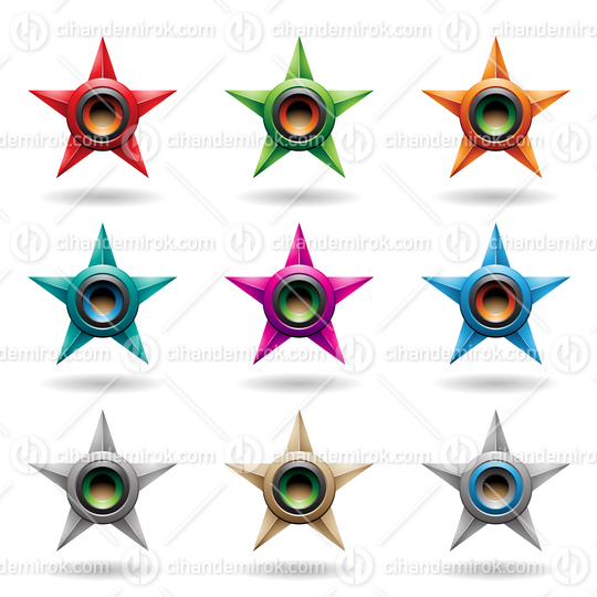 Embossed Stars with Colorful Round Loudspeaker Shapes