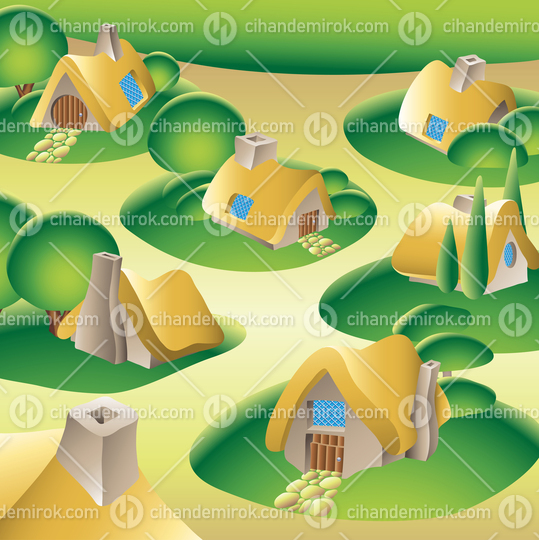 Fantasy Village with Fairy Tale Country Houses