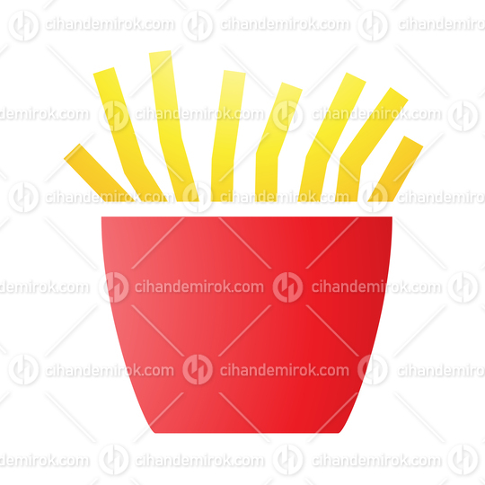 French Fries in a Red Box Icon