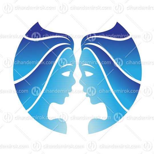 Gemini Zodiac Sign with Twin Girls Icon