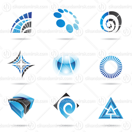 Geometrical Blue and Black Abstract Icons