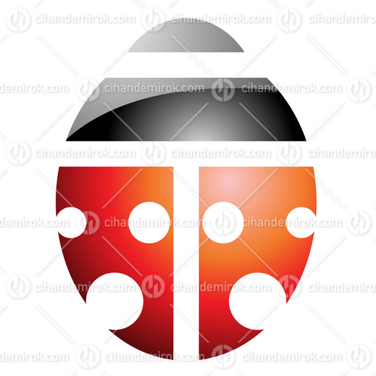 Glossy Black and Red Ladybug Icon