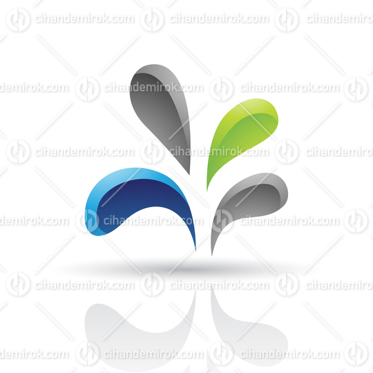 Glossy Blue Green Abstract Water Drop Logo Icon