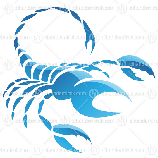 Glossy Blue Scorpio Zodiac Star Sign