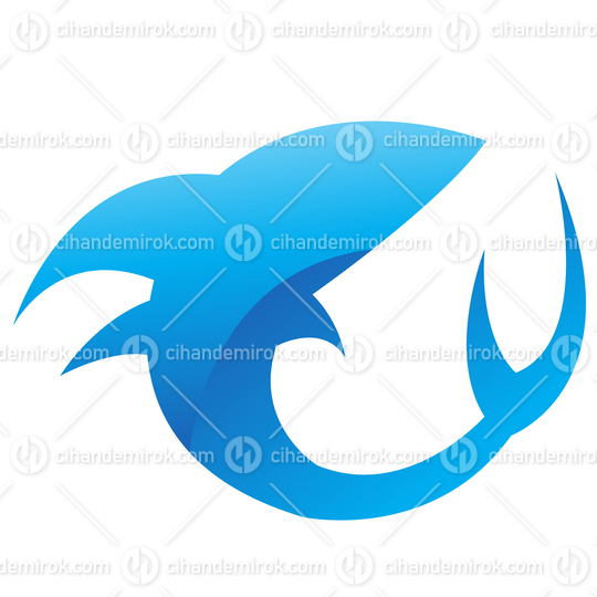 Glossy Blue Shark Icon
